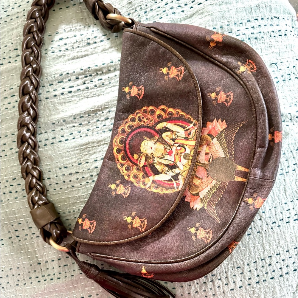 Fabulous ICON Los Angeles, Buddah purse w/ dust bag Snazzy Zen, Boho, Ca. Style - Picture 6 of 12